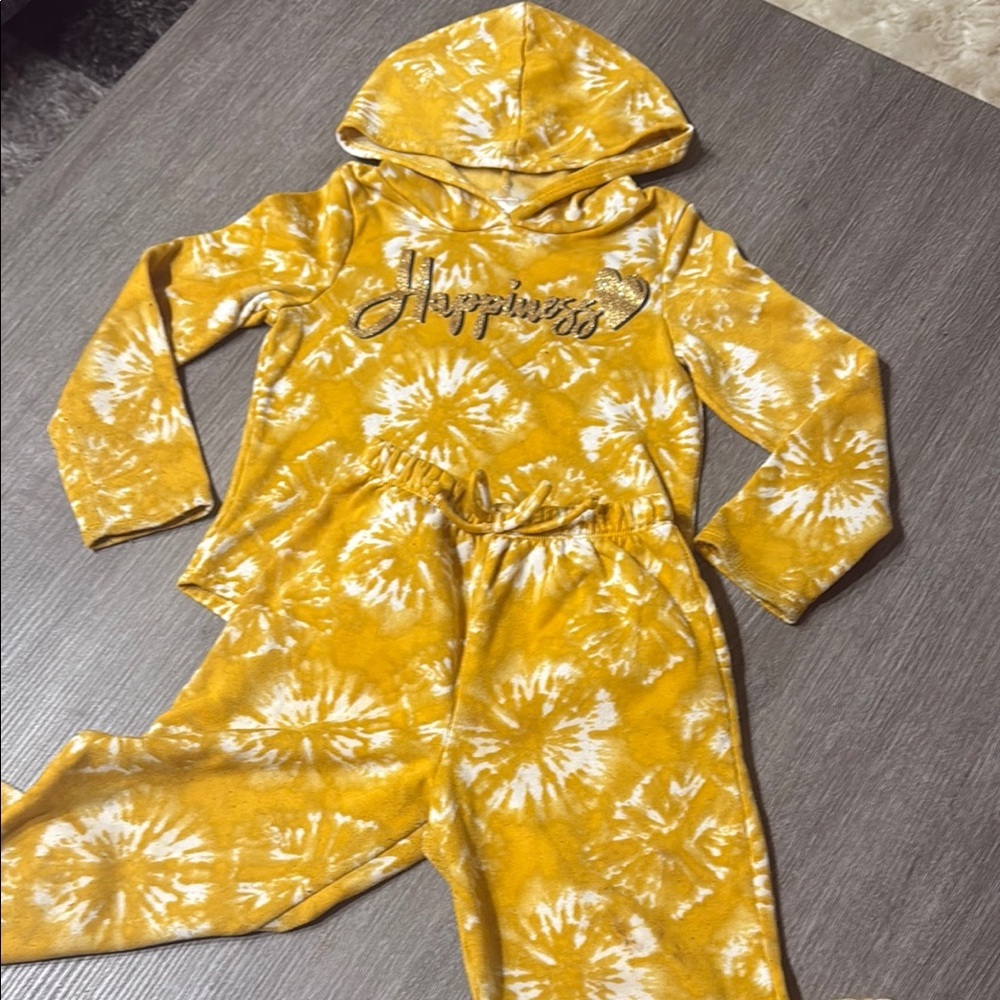Yellow Tie-Dye Kids Matching Set